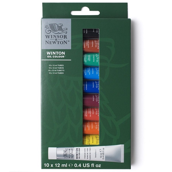 SCATOLA COLORI AD OLIO WINTON 10 TUBI DA 12 ml.