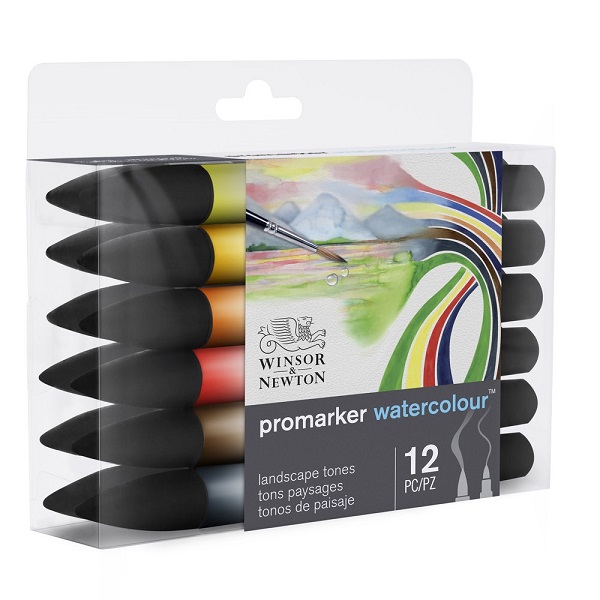 WATERCOLOR MARKER WINSOR & NEWTON 12 pz.TONALITA’ PAESAGGIO