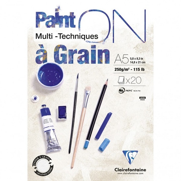 BLOCCO CLAIREFONTAINE PANIT-ON MULTITECNIC DUE GRANE A4 250 gr. 20 fg.