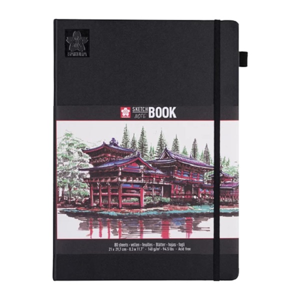 SKETCH BOOK SAKURA CON ELASTICO E PORTAMATITA 21×30 140 gr. 80 fg.