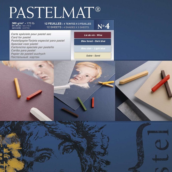 BLOCCO PASTELMAT CLAIREFONTAINE 360 gr. cm.24×30 12 fg. N.04 Assortita