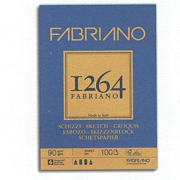 BLOCCO FABRIANO 1264 SCHIZZI A5 SPIRALATO – 90 gr. 60 fg.