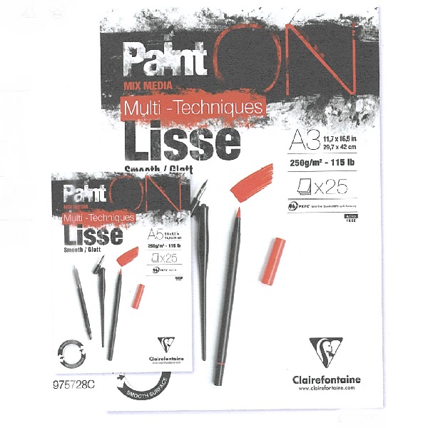 BLOCCO CLAIREFONTAINE PANIT-ON LISCIA A4 250 gr. 25 fg.