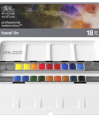 SET ACQUARELLI WINSOR & NEWTON PROFESSIONALI 1/2 GODET 18 pz.