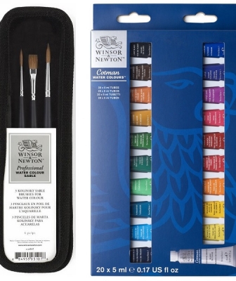 SET ACQUARELLI WINSOR & NEWTON E PENNELLI MARTORA